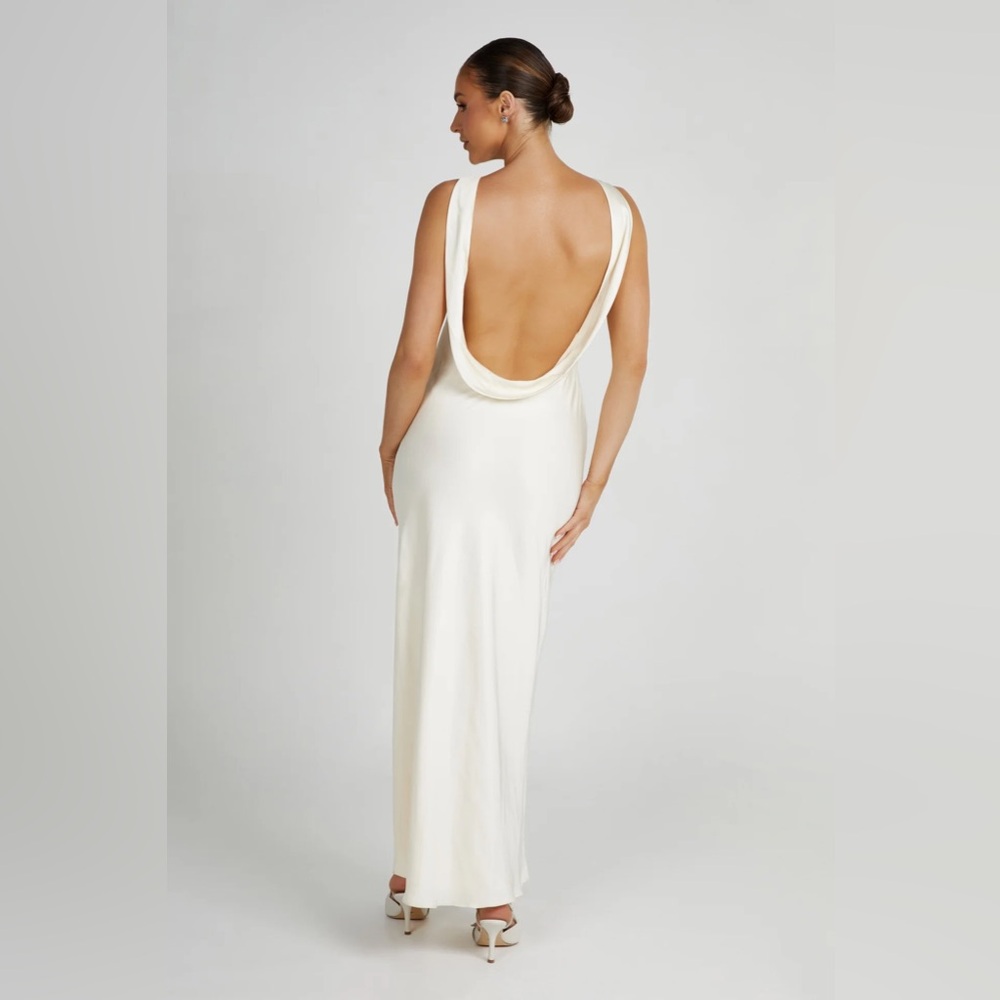 Gemima Satin Maci Dress with Split NWT